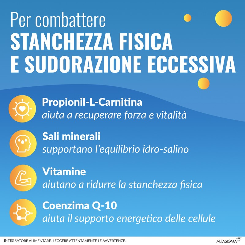 Carnidyn Fast Caldo e Affaticamento, integratore di Sali minerali, magnesio e potassio, zinco e selenio, con Carnitina, utile in caso di spossatezza da caldo o attività sportiva - 12 Bustine