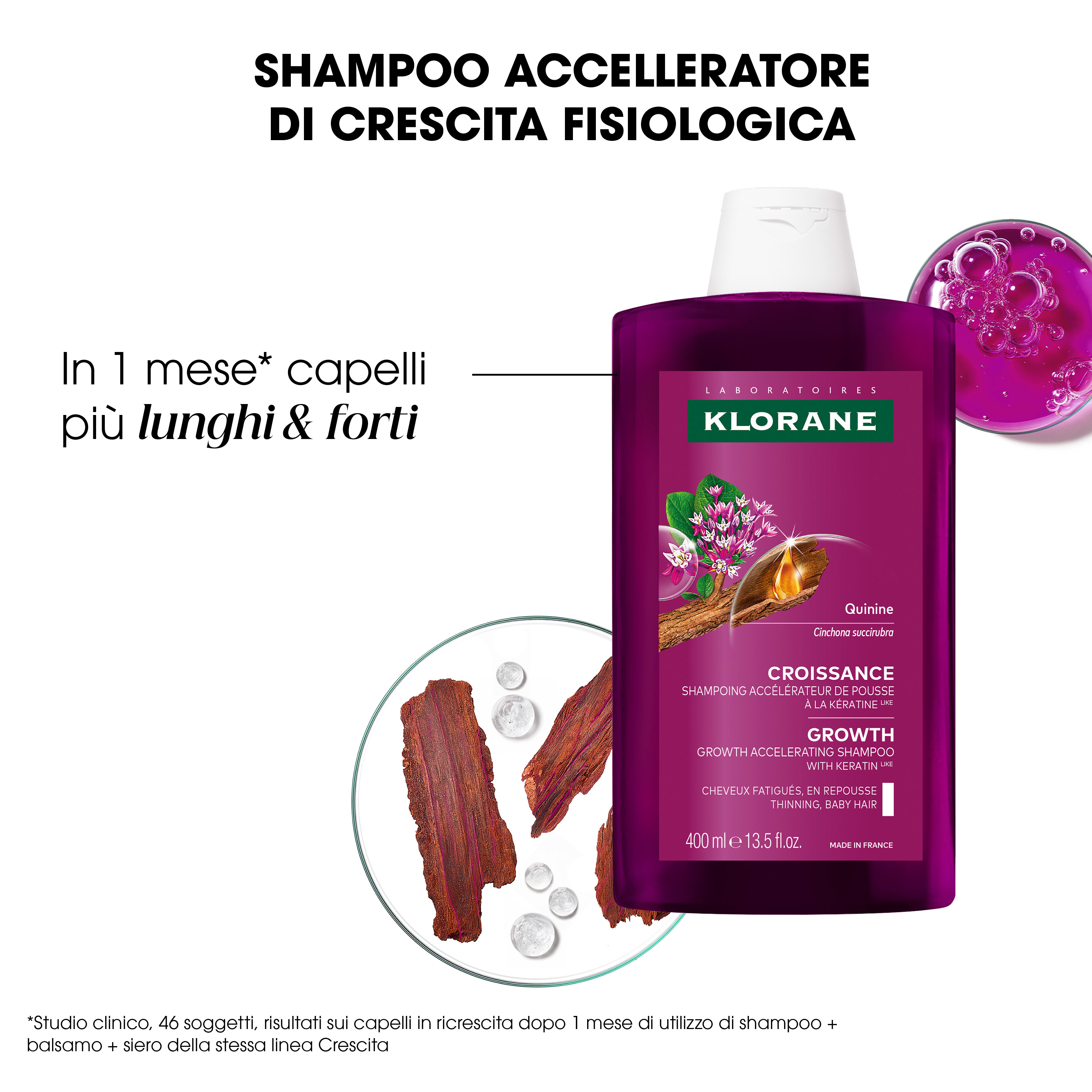 Klorane - Crescita - Shampoo Acceleratore Di Crescita Fisiologica Alla Chinina 400 ml