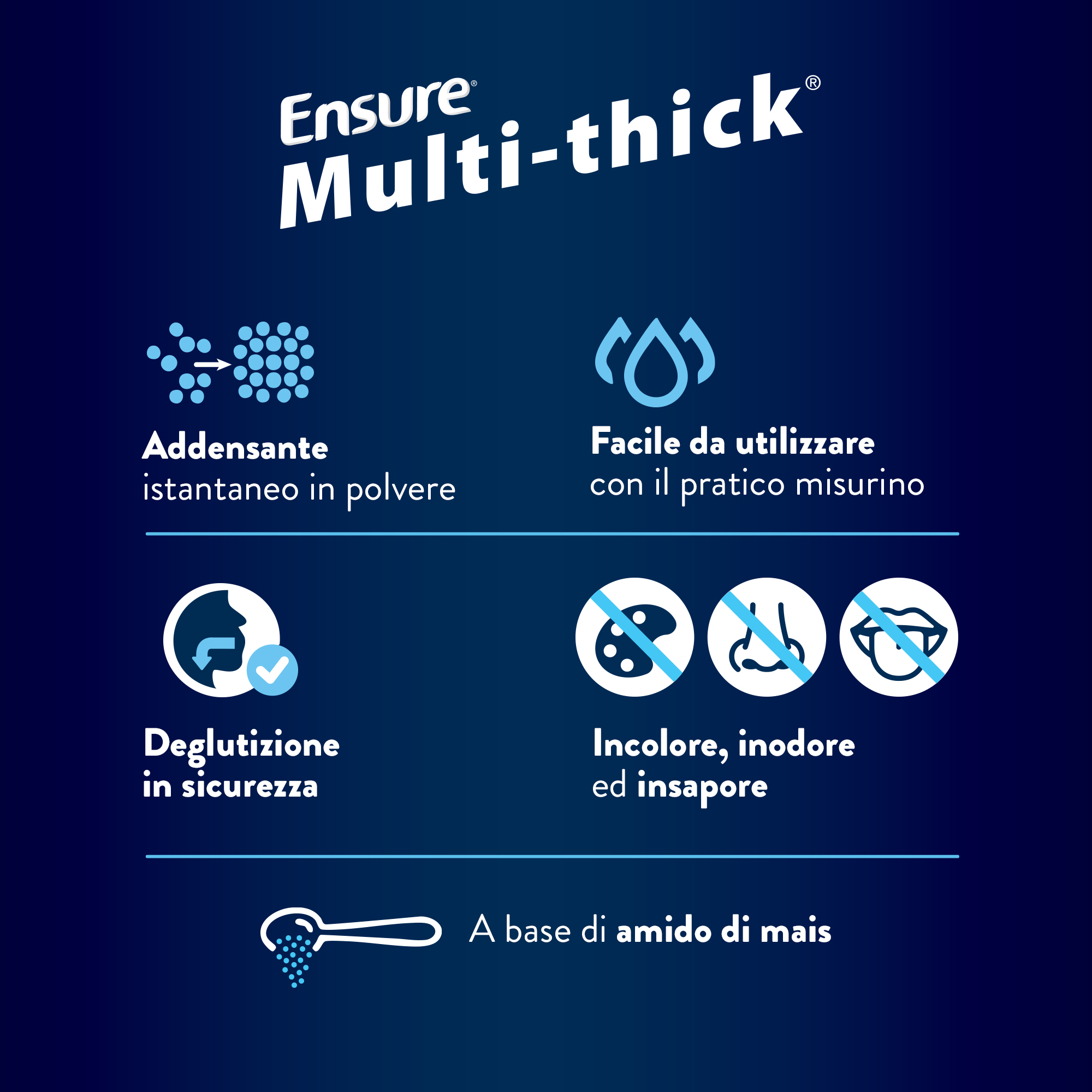 Ensure Multi-Thick - Addensante Alimentare Istantaneo Per Cibi E Bevande 250 g