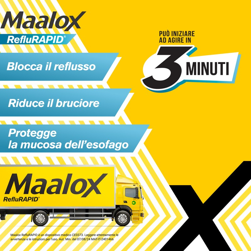 Maalox RefluRapid - 20 Bustine Monodose Contro Il Reflusso E Bruciore Di Stomaco