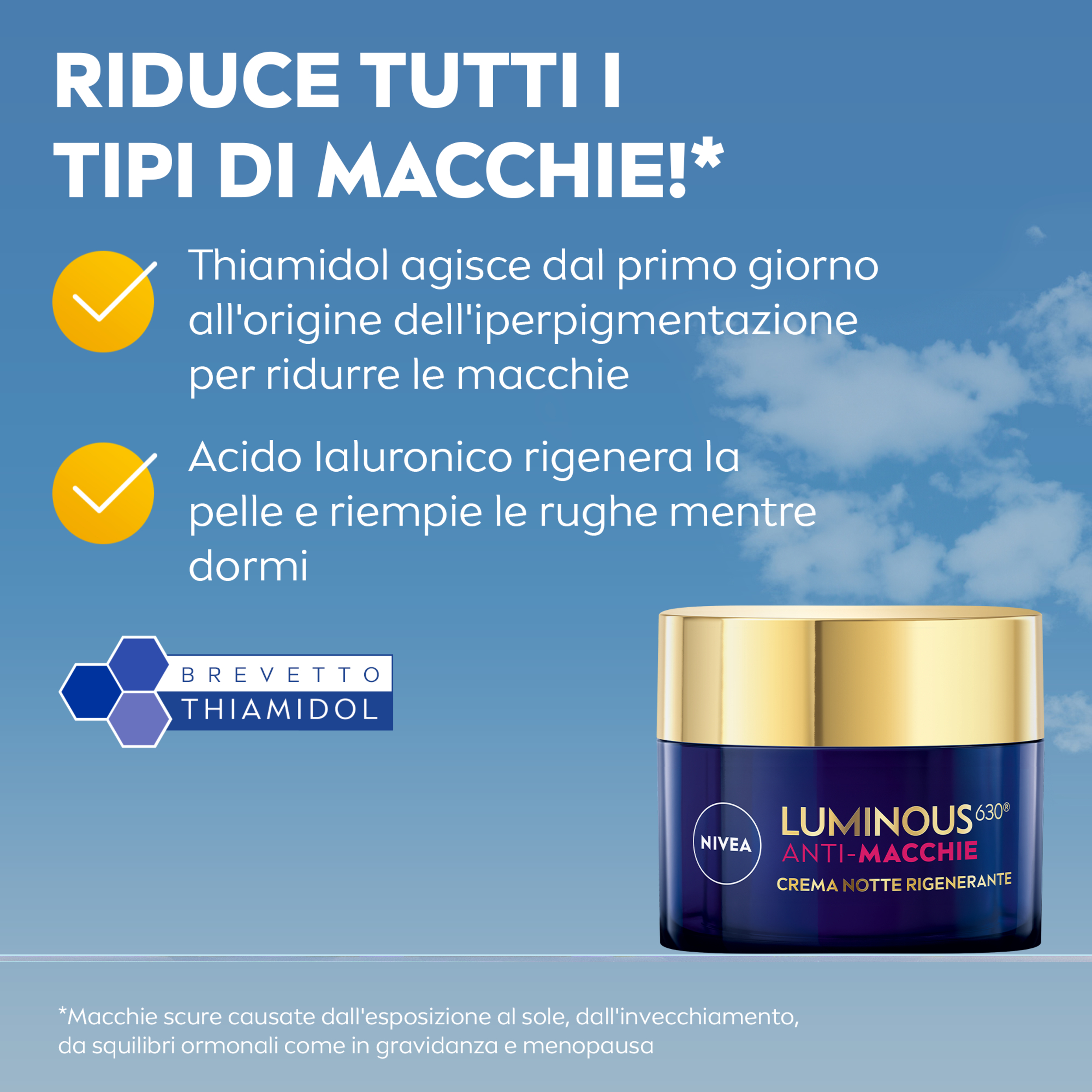 Nivea Cellular Luminous630 Anti-Macchie Crema Viso Notte Rigenerante 50 ml, Crema antimacchia viso