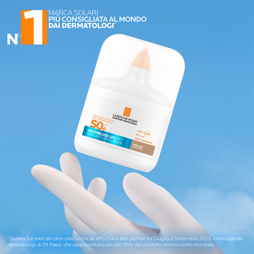 La Roche-Posay Anthelios Uvair Serum Sunscreen - Protezione Solare SPF50+ Viso 50 ml - Tonalità Media