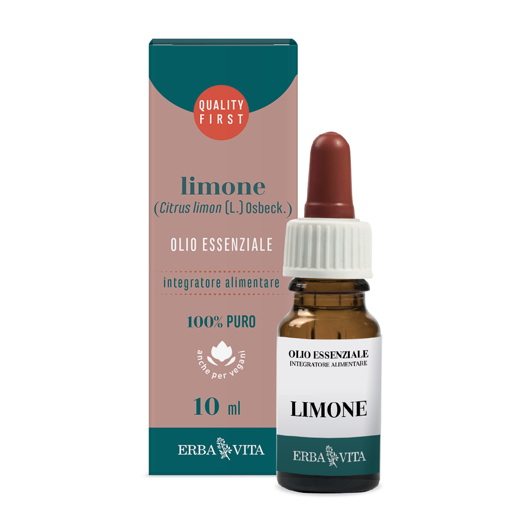Erba Vita Olio Essenziale Limone Integratore Antibatterico e Depurativo 10 ml