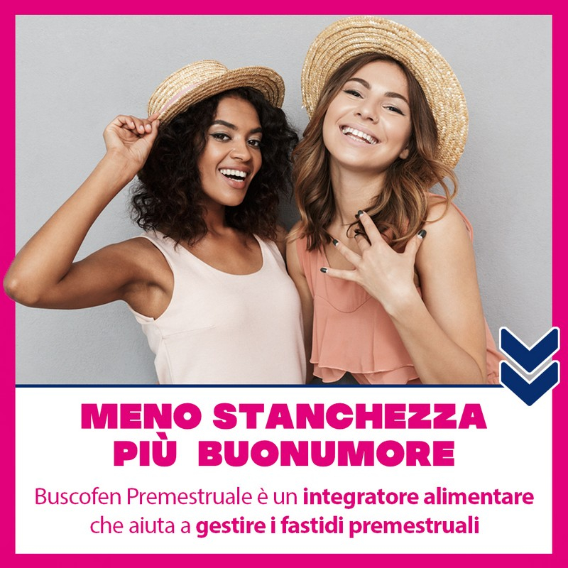 Buscofen Premestruale Integratore Alimentare - a Base Di Magnesio, Vitamina B6, Vitamina E e Calcio, per i Giorni Prima Del Ciclo 15 Compresse Effervescenti