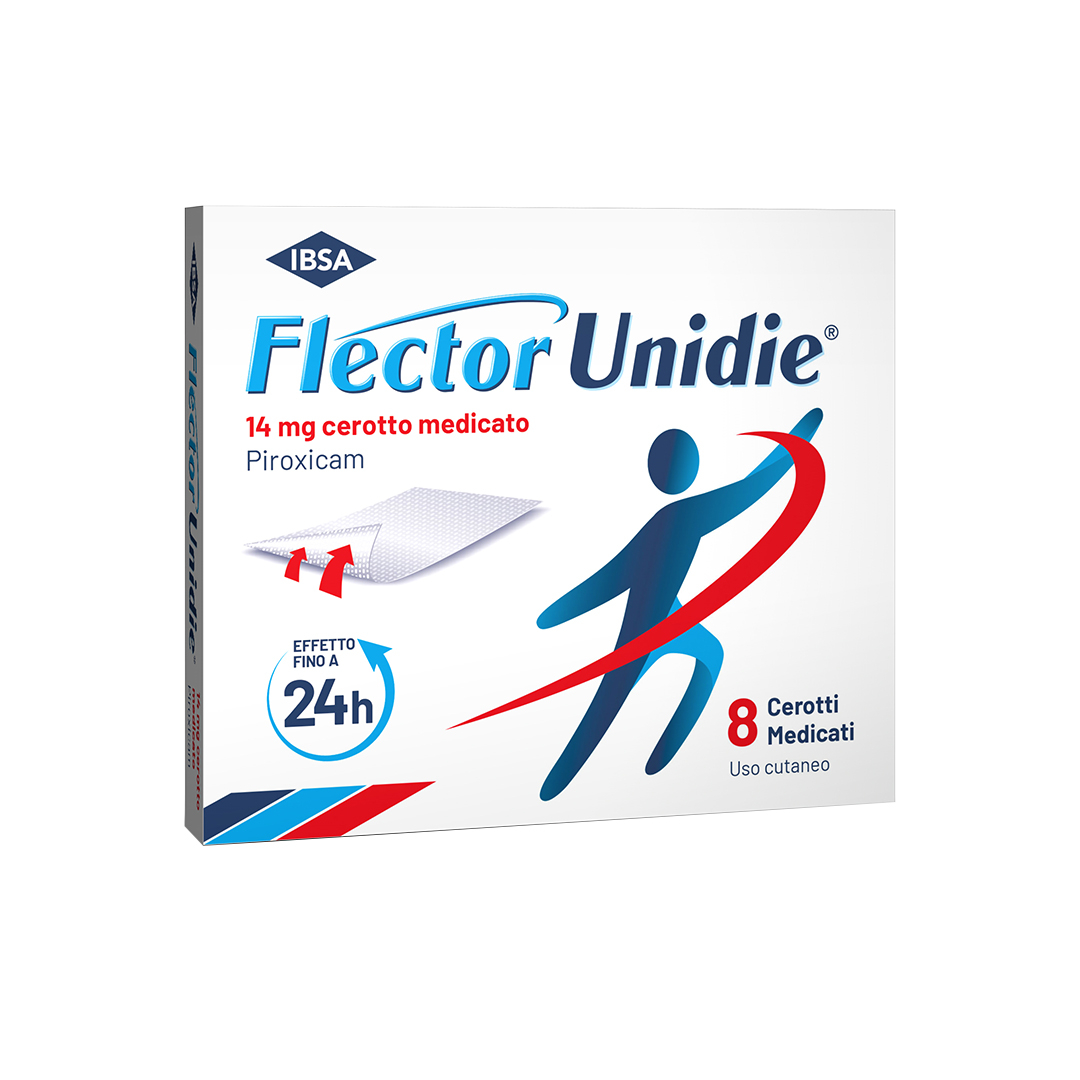 FLECTOR UNIDIE - cerotto medicato contro mal di schiena, dolori articolari e muscolari - 8 Cerotti Medicati 14mg