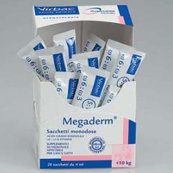 Megaderm Supplemento Nutrizionale Cani e Gatti -10 Kg 28 Sacchetti da 4 ml