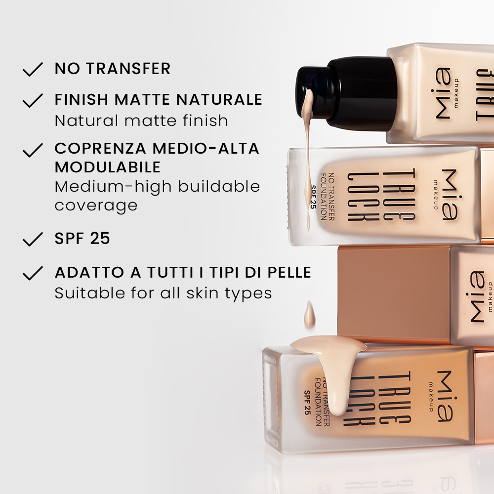 Mia Makeup - True Lock - Fondotinta Fluido SPF25 A Lunga Tenuta - N.10 Toffeee