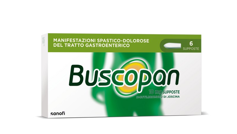 Buscopan Contro Mal di Pancia, Dolori e Crampi Addominali, 6 Supposte