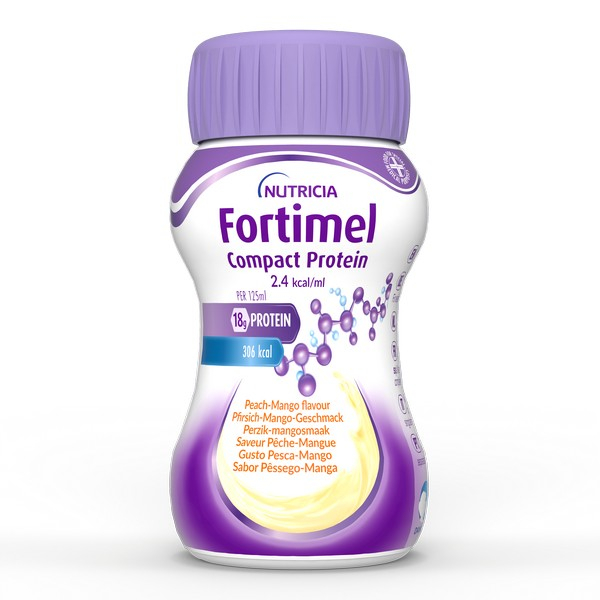 Nutricia Fortimel Compact Protein, Gusto Pesca Mango, Ipercalorico e Iperproteico, 4x125ml