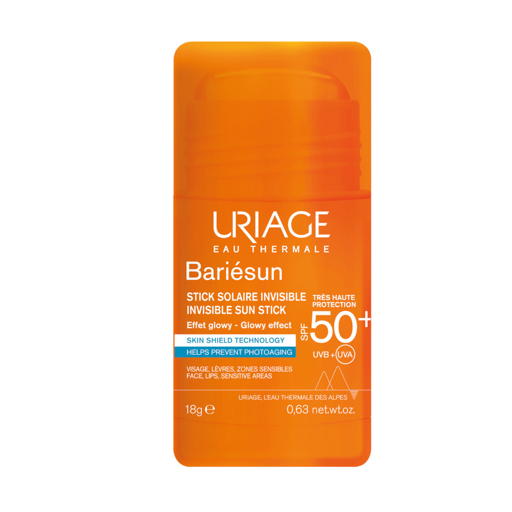 Uriage - Bariésun Stick Solare Invisibile Effetto Glow SPF50+ Viso, Labbra E Zone Sensibili 18 g