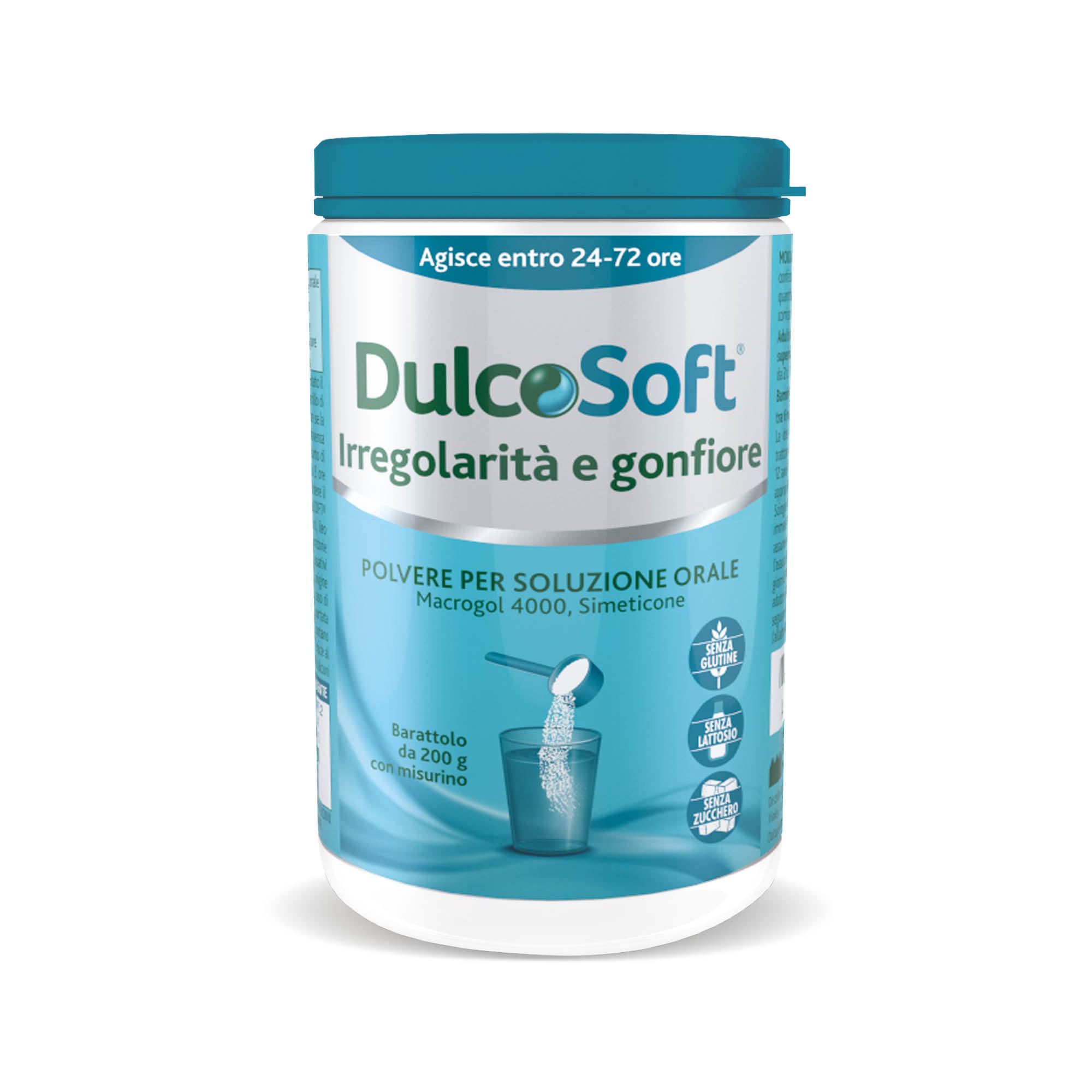 DulcoSoft Macrogol 4000 e Simeticone Polvere Per Soluzione Orale 200 g - Lassativo Delicato Per Irregolarità E Gonfiore