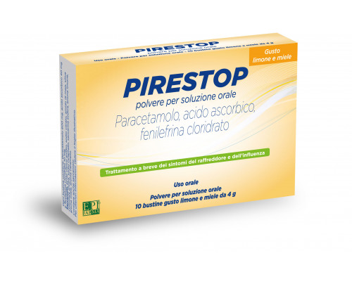 Pirestop Polvere Per Soluzione Orale Paracetamolo Limone e Miele 10 Bustine