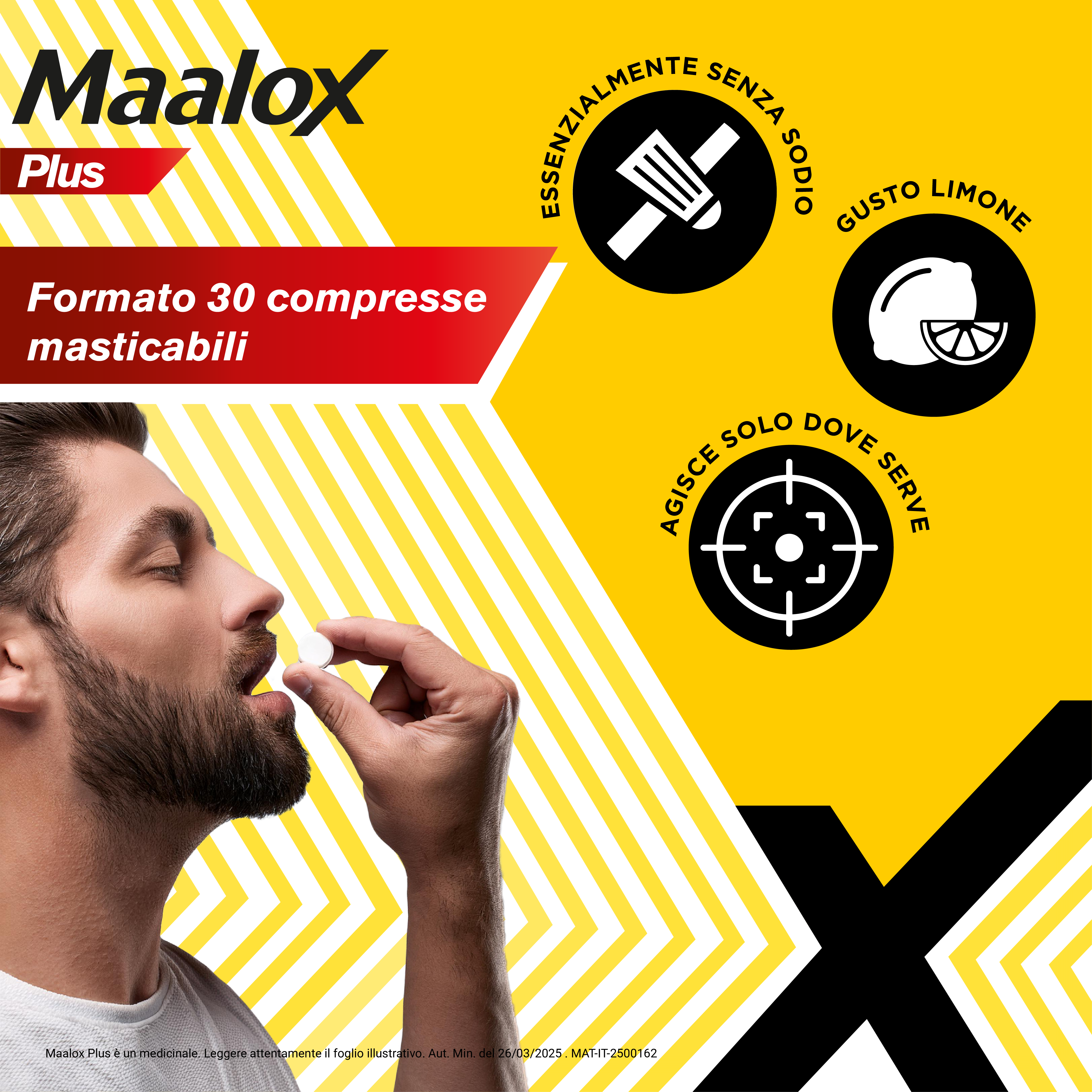 Maalox Plus 200 mg + 200 mg + 25 mg - 30 Compresse Masticabili Contro Bruciore, Cattiva Digestione E Iperacidità Di Stomaco