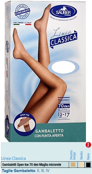 SAUBER COLLANT 140 DENARI OPEN TOE MAGLIA MICRORETE MEDIO 5 LINEA CLASSICA