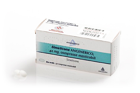 Simeticone Angenerico Angelini - Gonfiore e Meteorismo - 50 compresse masticabili - 42 mg