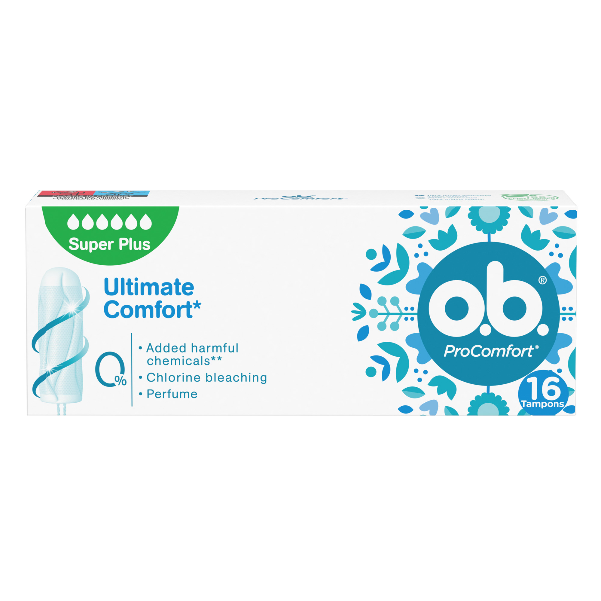 o.b. Assorbenti Interni ProComfort Super Plus facili da applicare flusso molto abbondante 16 tamponi