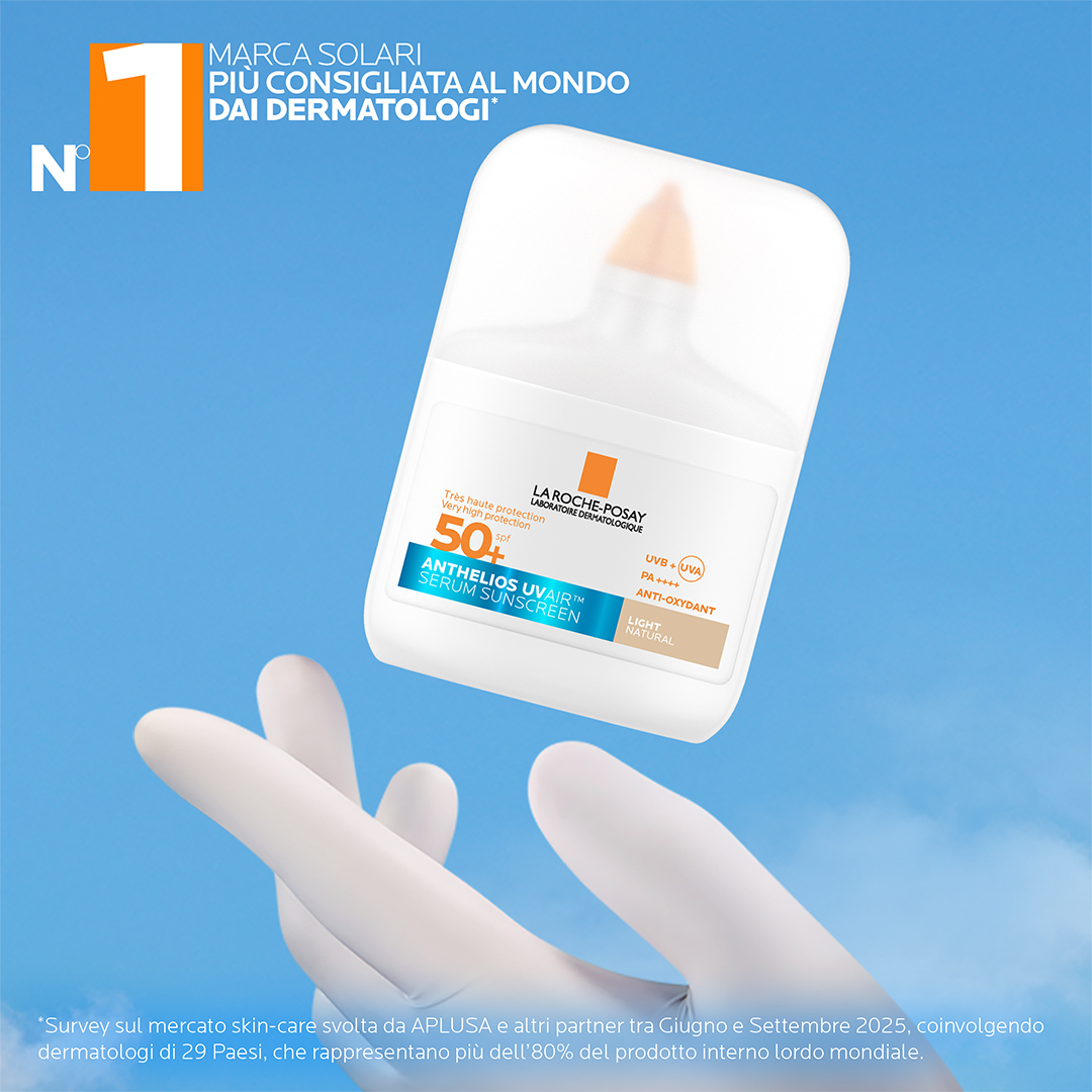 La Roche-Posay Anthelios Uvair Serum Sunscreen - Protezione Solare SPF50+ Viso 50 ml - Tonalità Chiara