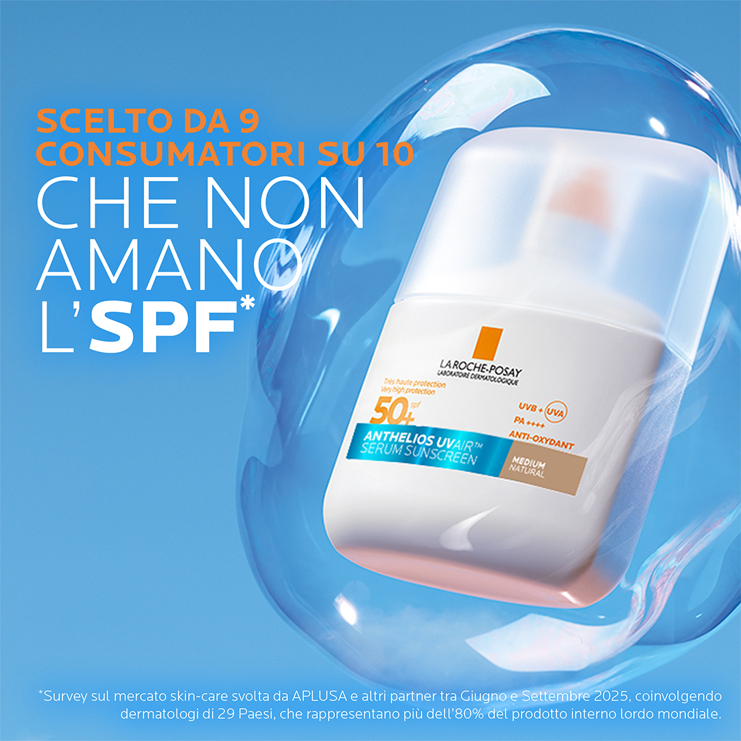 La Roche-Posay Anthelios Uvair Serum Sunscreen - Protezione Solare SPF50+ Viso 50 ml - Tonalità Media