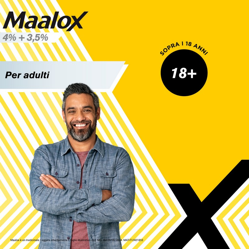 Maalox 4% + 3,5% Sospensione Orale Contro Bruciore E Iperacidità Di Stomaco Occasionale 250 ml