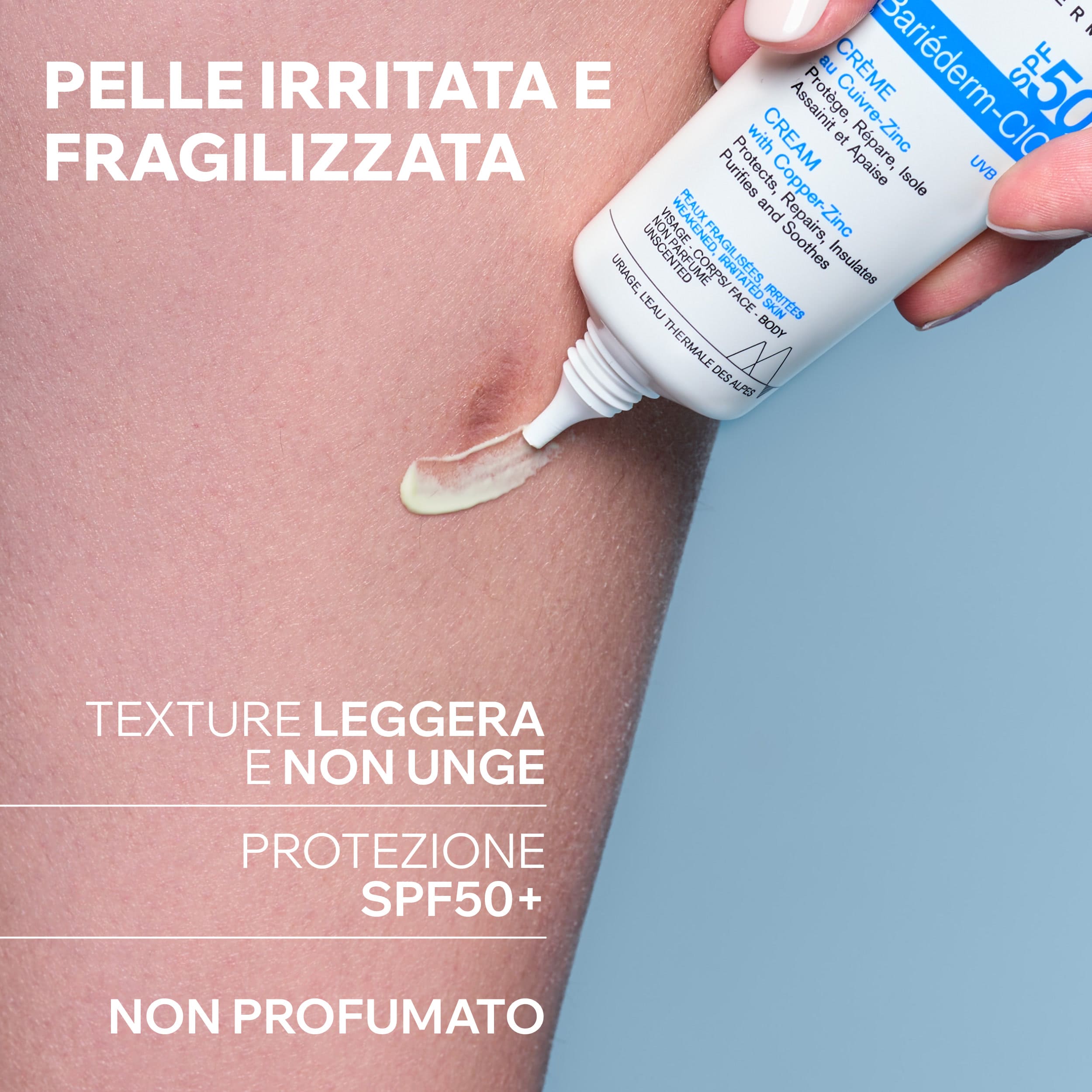 Uriage Bariéderm-Cica - Crema Riparatrice SPF50+ Viso E Corpo Per Pelle Danneggiata 40 ml
