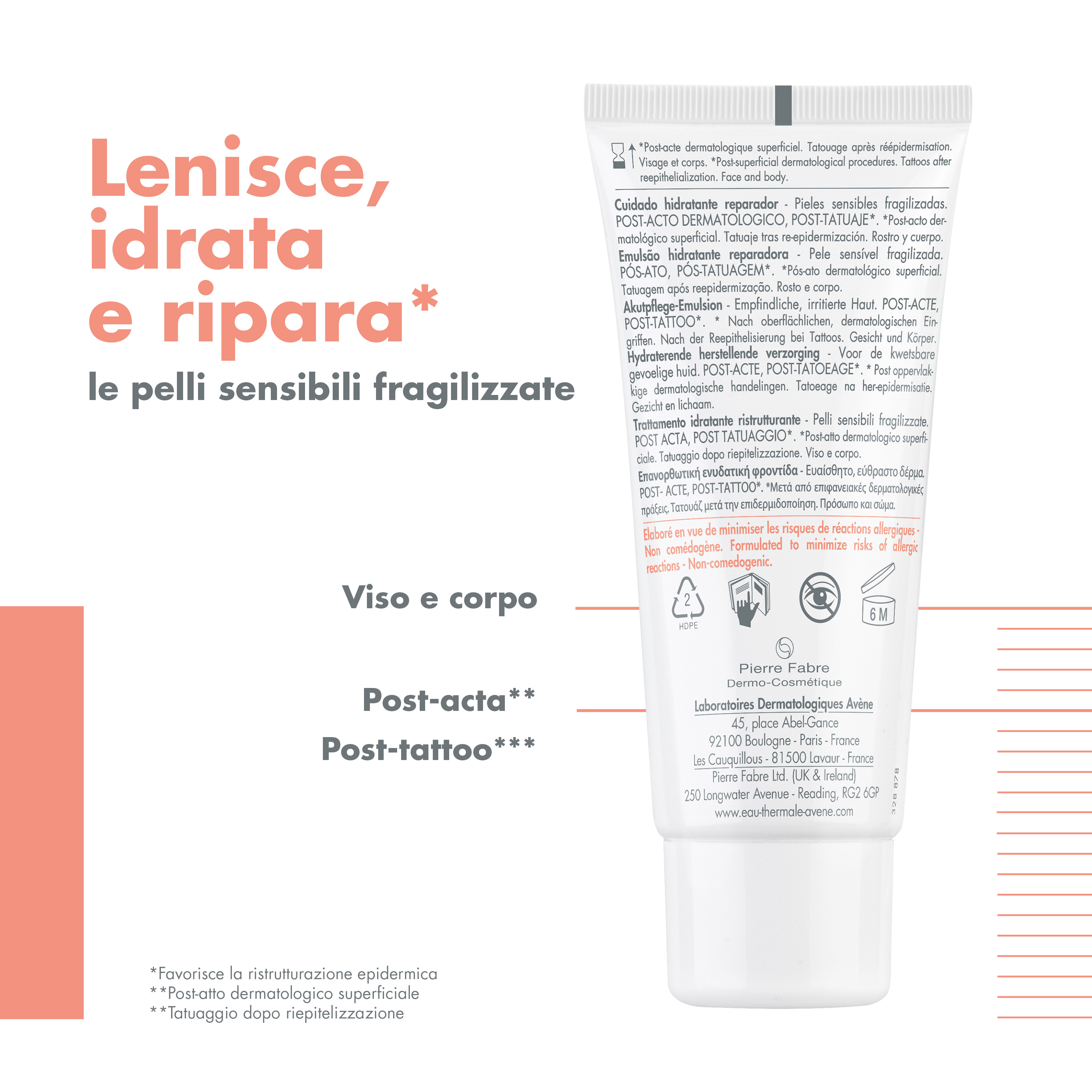 Eau Thermale Avène Cicalfate+ Trattamento Idratante Ristrutturante, Ripara velocemente la pelle fragilizzata, Viso e corpo, Post-Chirurgia, Post Tatuaggio, 40ml 