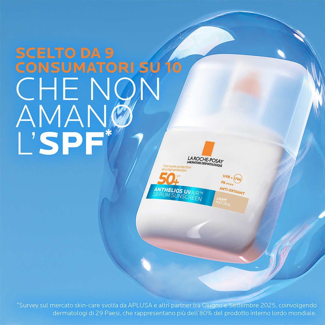 La Roche-Posay Anthelios Uvair Serum Sunscreen - Protezione Solare SPF50+ Viso 50 ml - Tonalità Chiara