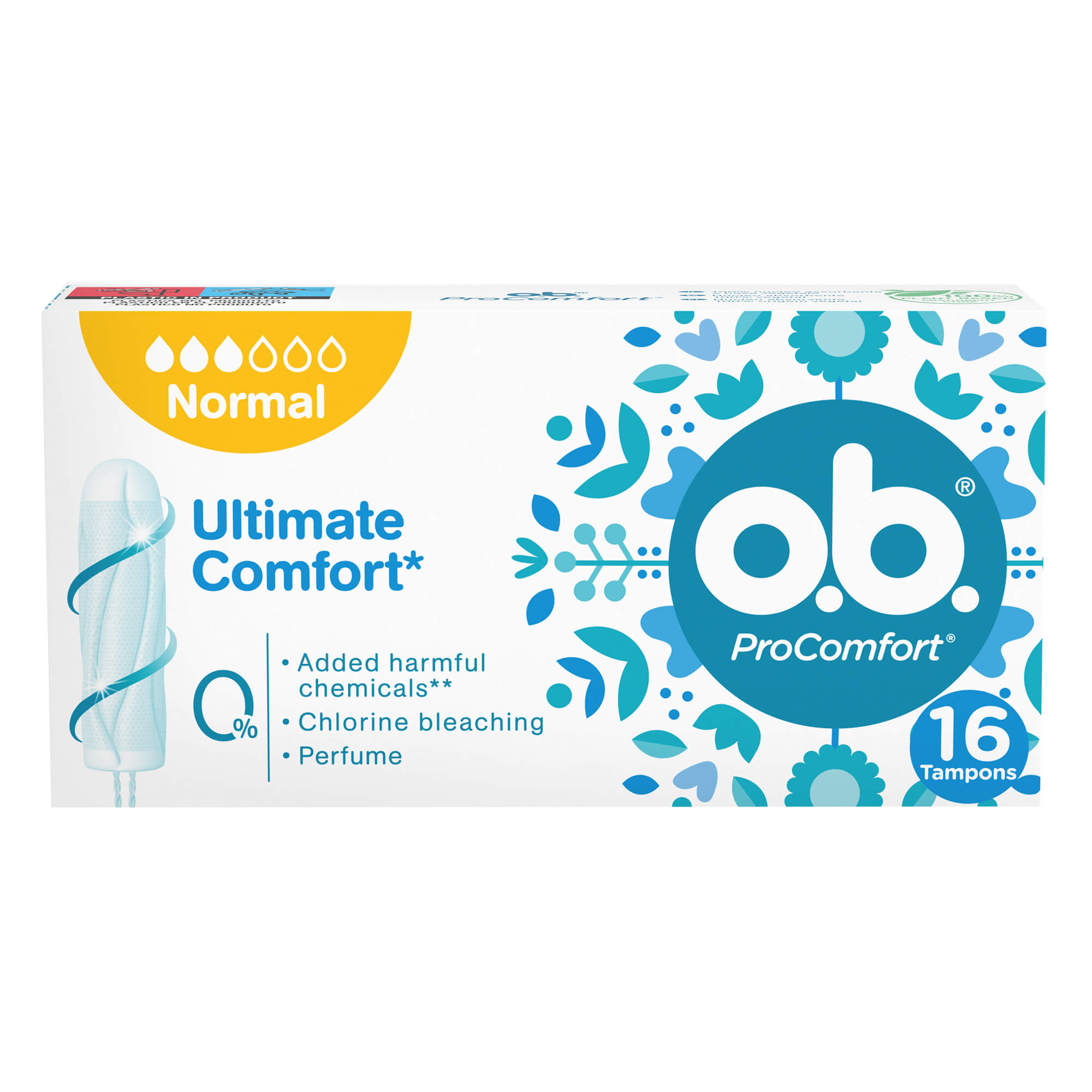 o.b. Assorbenti Interni ProComfort Normal facili da applicare flusso medio e intenso 16 tamponi