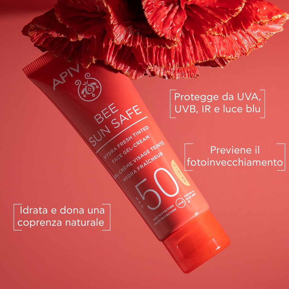 Apivita - Sun Bee Safe - Hydra Fresh SPF50 Crema-Gel Colorata Viso 50 ml