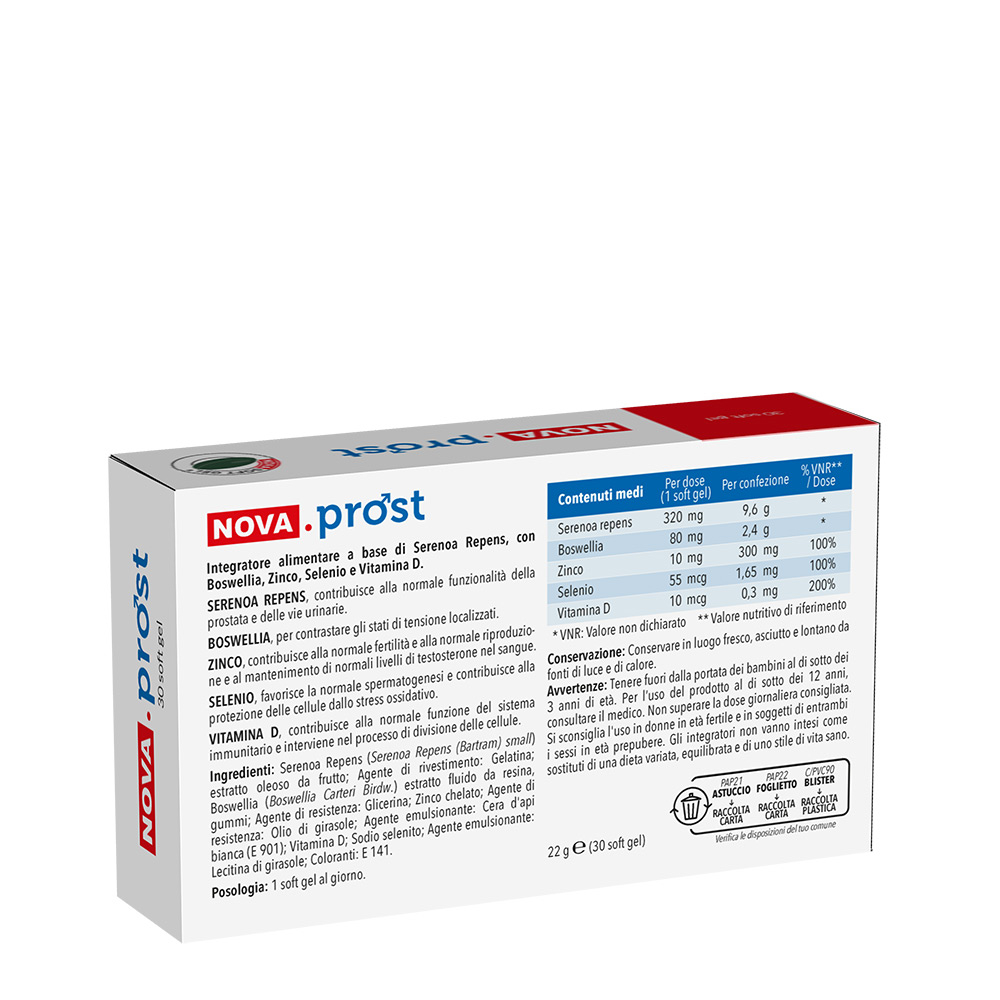 Nova Prost Integratore Per La Funzionalità Della Prostata 30 Capsule