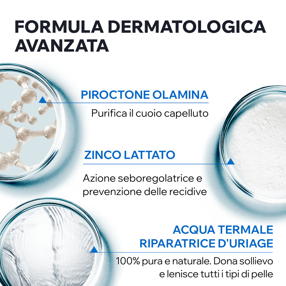 Uriage DS Hair - Shampoo Antiforfora Per Forfora Moderata, Secca O Grassa 500 ml