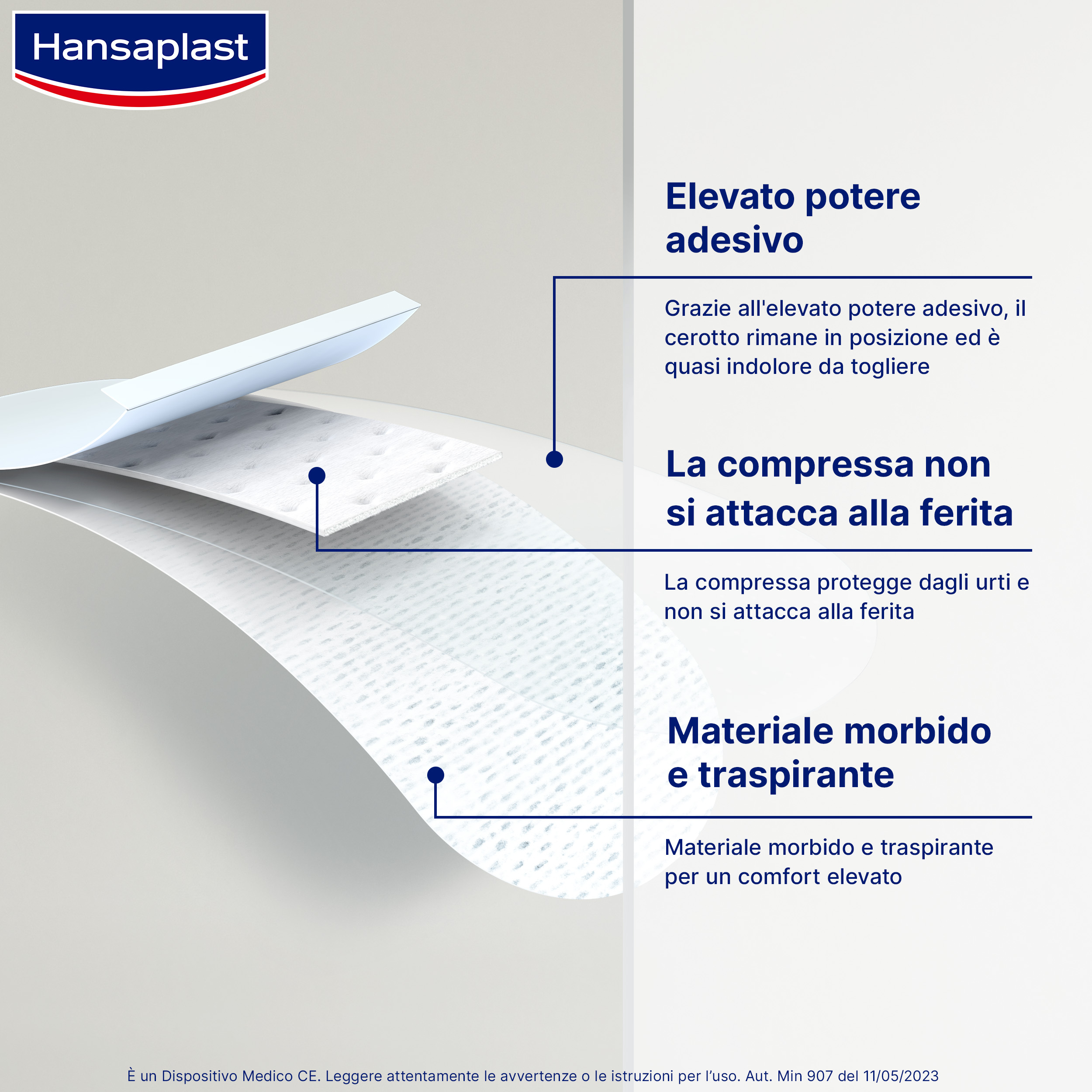 Hansaplast Cerotti Sensitive 3XL, Cerotti medicazione per ferite medio-grandi, 5 pezzi da 10 x 15 cm