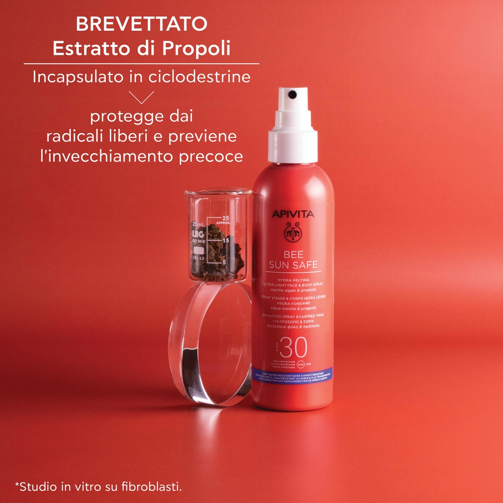 Apivita Sun Bee Safe - Hydra Melting Spray Ultra-Leggero SPF30 Viso E Corpo 200 ml