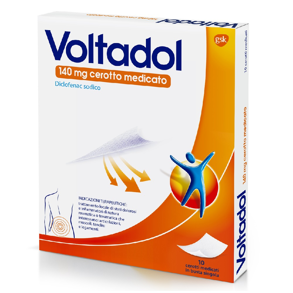 Voltadol Antinfiammatorio 140 mg Diclofenac Dolori Muscolari e Articolari Mal di Schiena 10 Cerotti 