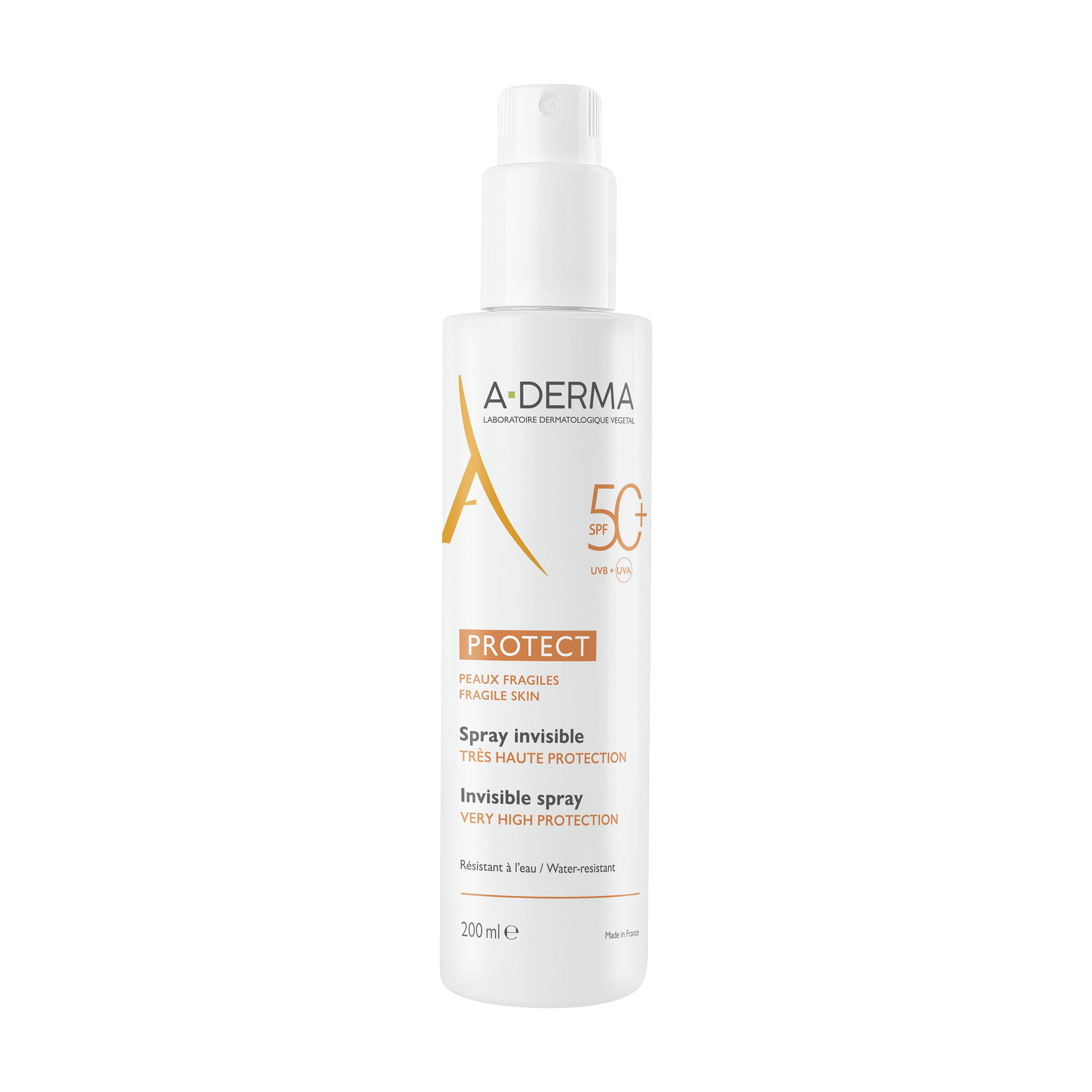 A-Derma Protect Spray Invisibile SPF50+ - Protezione Solare Molto Alta Viso E Corpo 200 ml