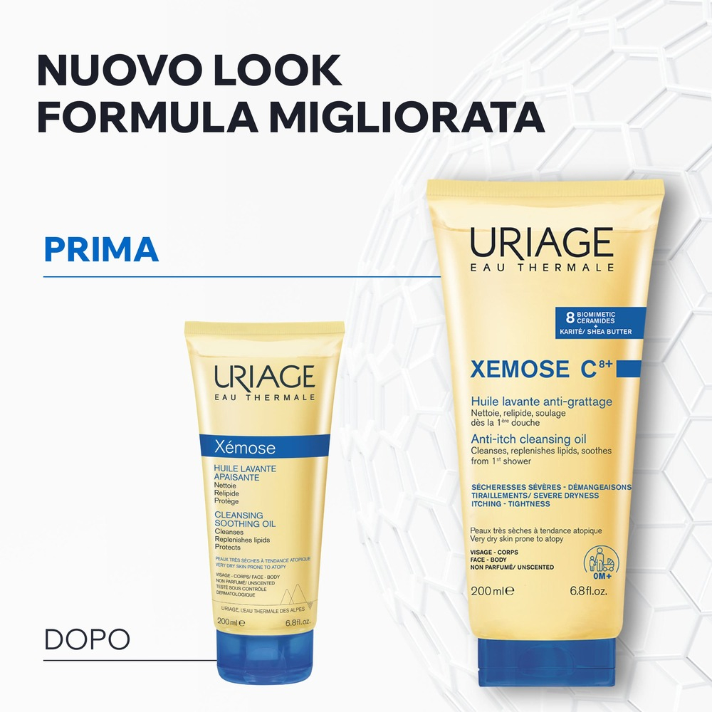 Uriage - Xémose C8+ Olio Doccia Lavante Relipidante Antiprurito Per Pelle Secca, Atopica E Con Eczema 500 ml