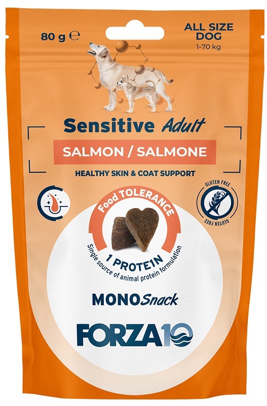 F10 DOG SNACK SENS SALM 80GR