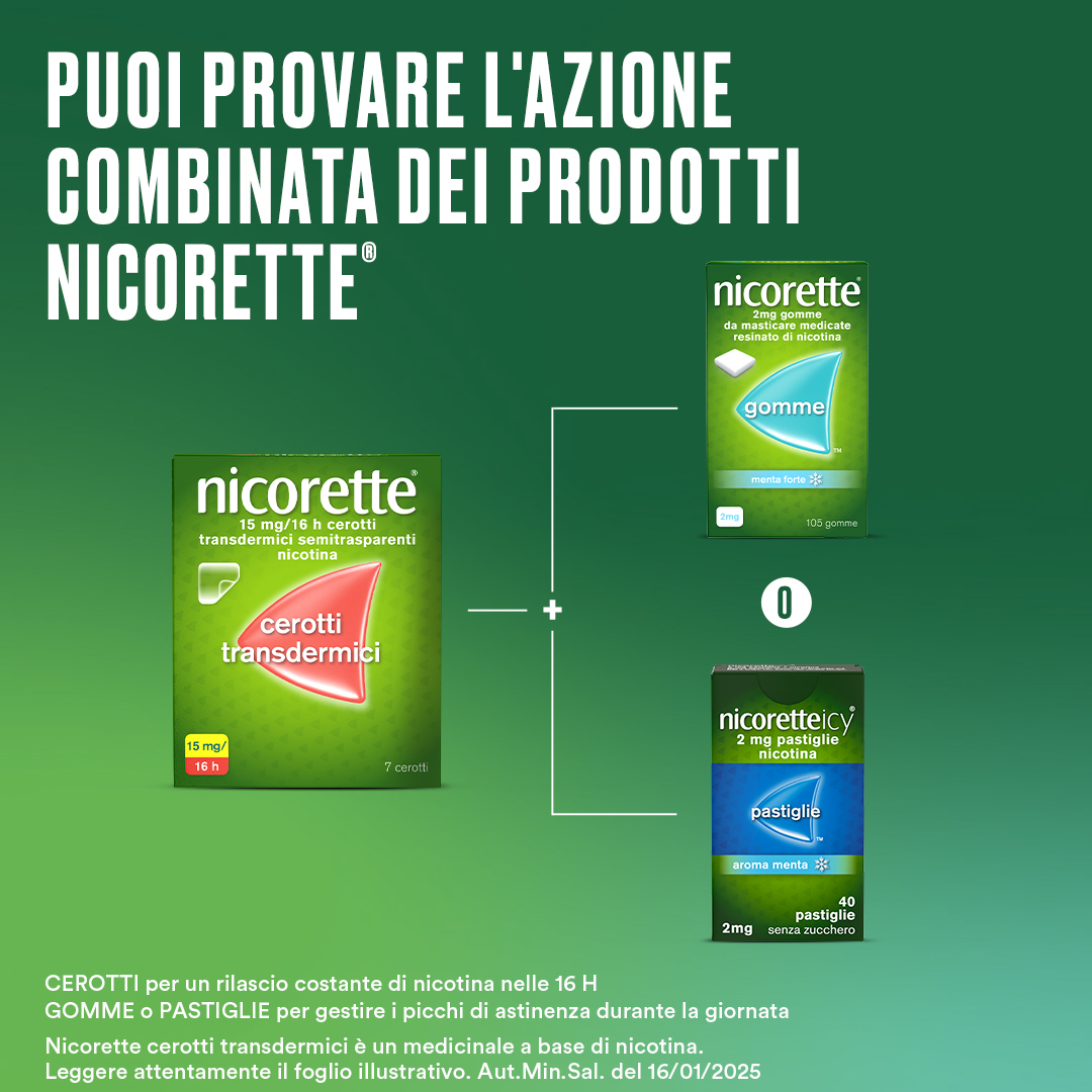 Nicorette 7 Cerotti Transdermici 15 mg Smettere di Fumare
