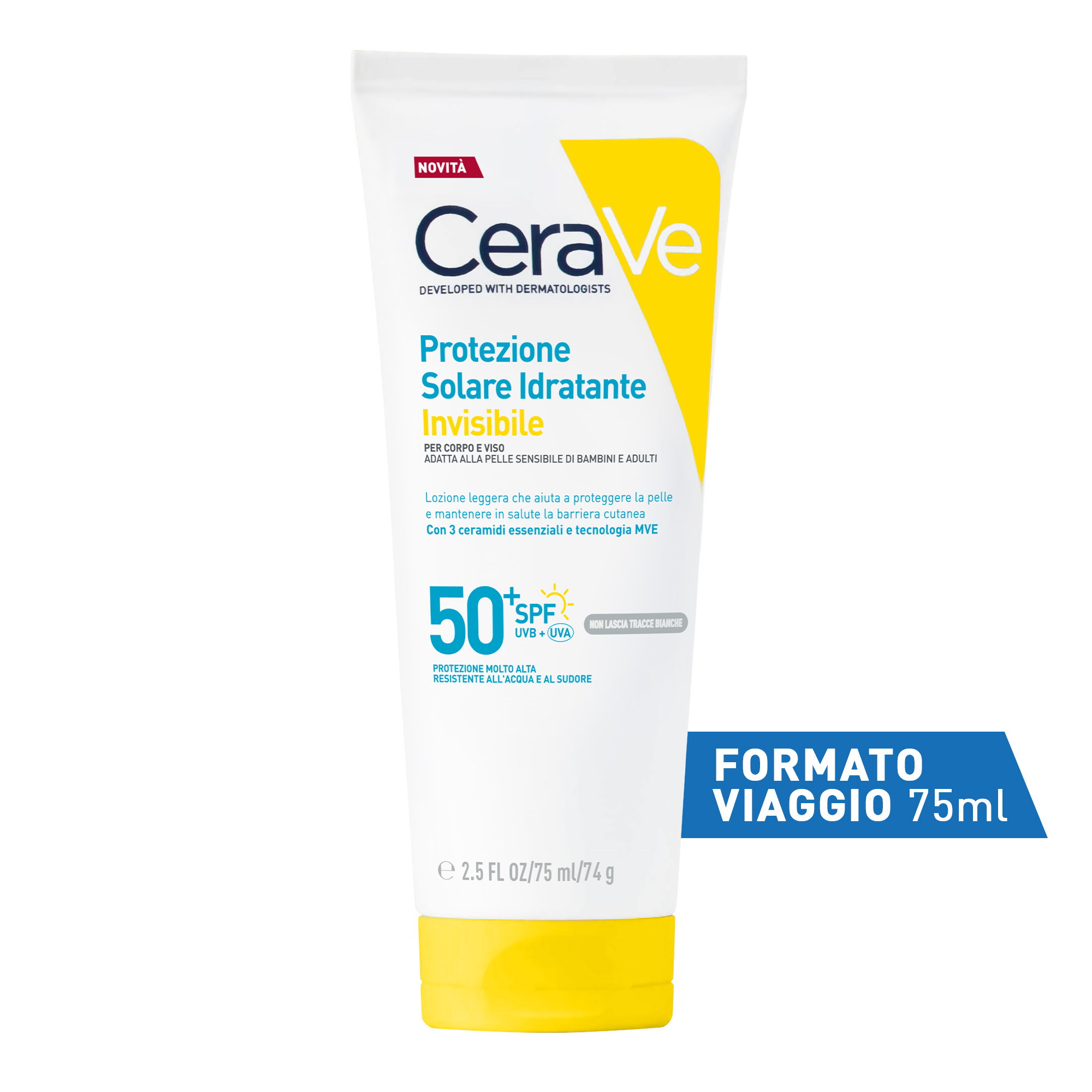 CeraVe Protezione Solare Idratante Invisibile - Crema Solare SPF50+ Viso E Corpo​ 177 ml