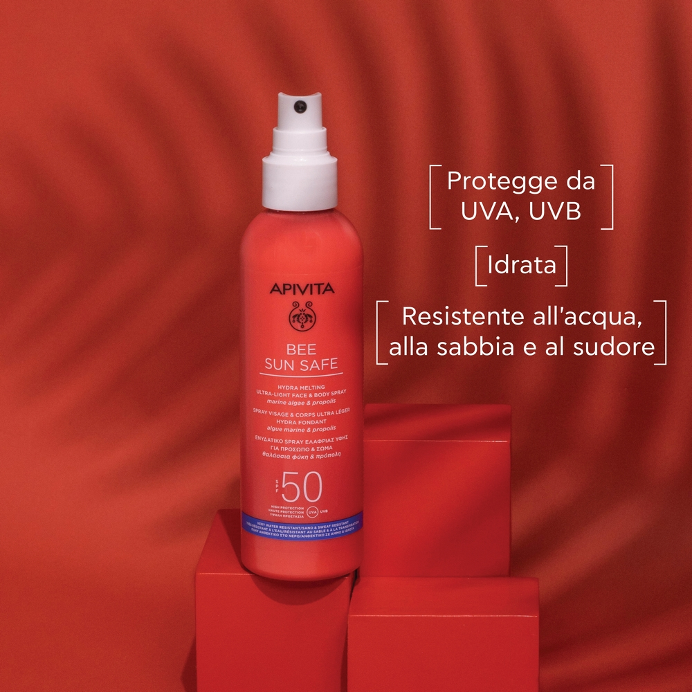 Apivita - Sun Bee Safe - Hydra Melting Spray Ultra-Leggero SPF50 Viso E Corpo 200 ml