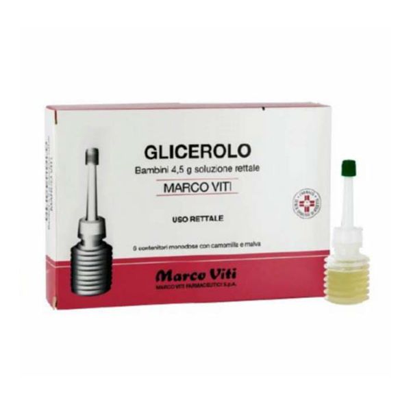 Glicerolo Marco Viti Bambini 4,5g Soluzione Rettale 6 Contenitori Monodose con Camomilla e Malva