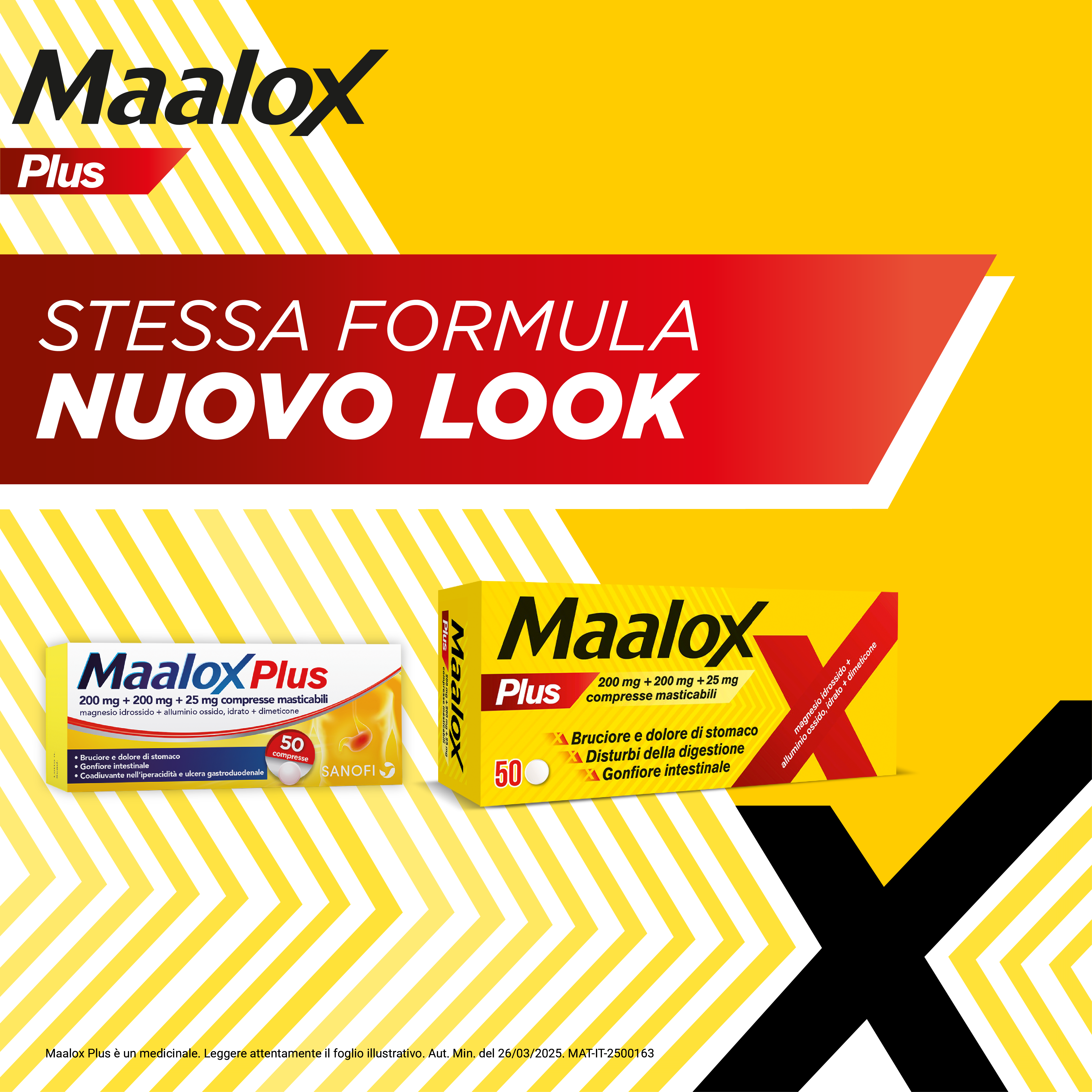 Maalox Plus 200 mg + 200 mg + 25 mg - 50 Compresse Masticabili Contro Bruciore, Cattiva Digestione E Iperacidità Di Stomaco