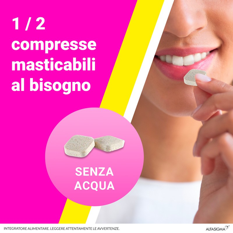 BIOCHETASI  Digestione e Acidità contro sintomi del reflusso, acidità e bruciore di stomaco - 20 compresse masticabili