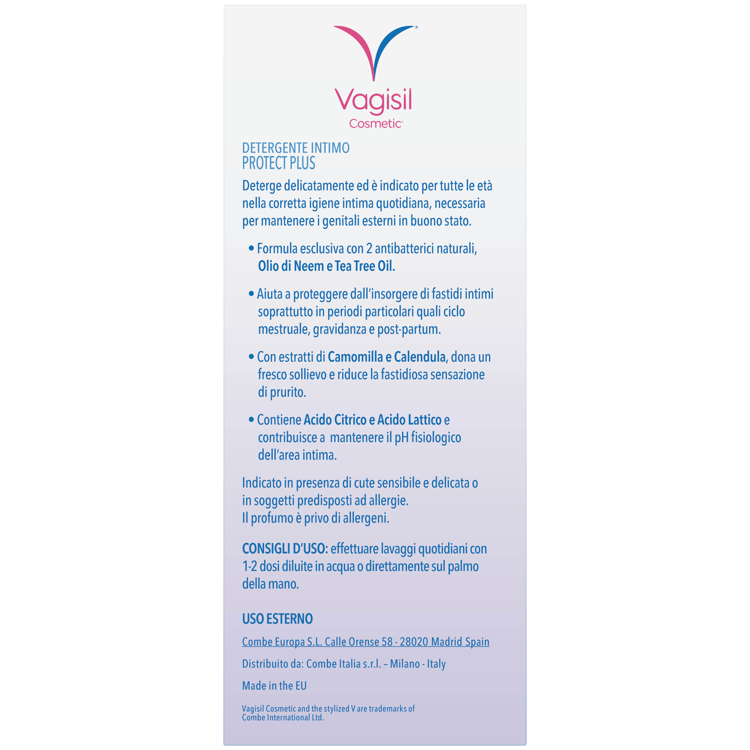 Vagisil Detergente Antibatterico Protect Plus Per l'Igiene Intima Quotidiana Con Olio di Neem e Tea Tree Oil. Aiuta a Prevenire le Irritazioni Intime 250ml