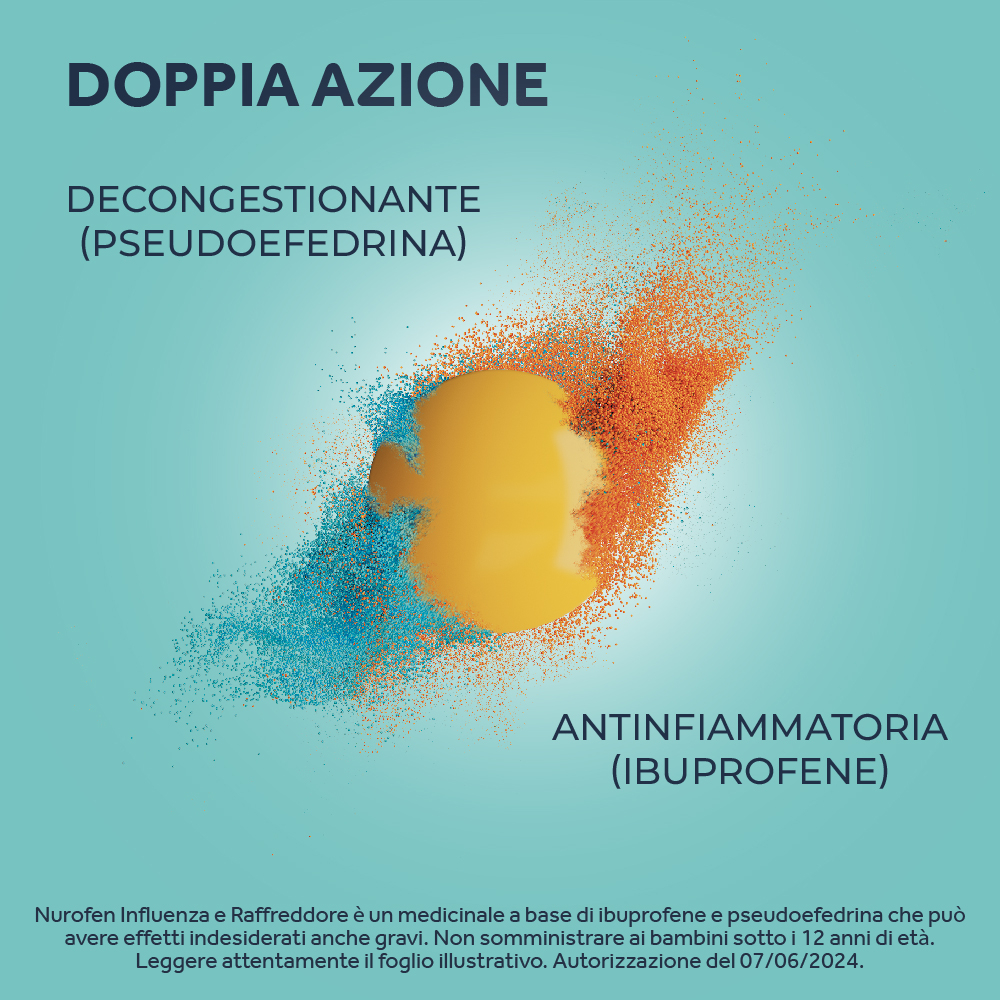 NUROFEN INFLUENZA E RAFFREDDORE 12 CPR antinfiammatorio e antidolorifico contro influenza, raffreddore, febbre e mal di testa