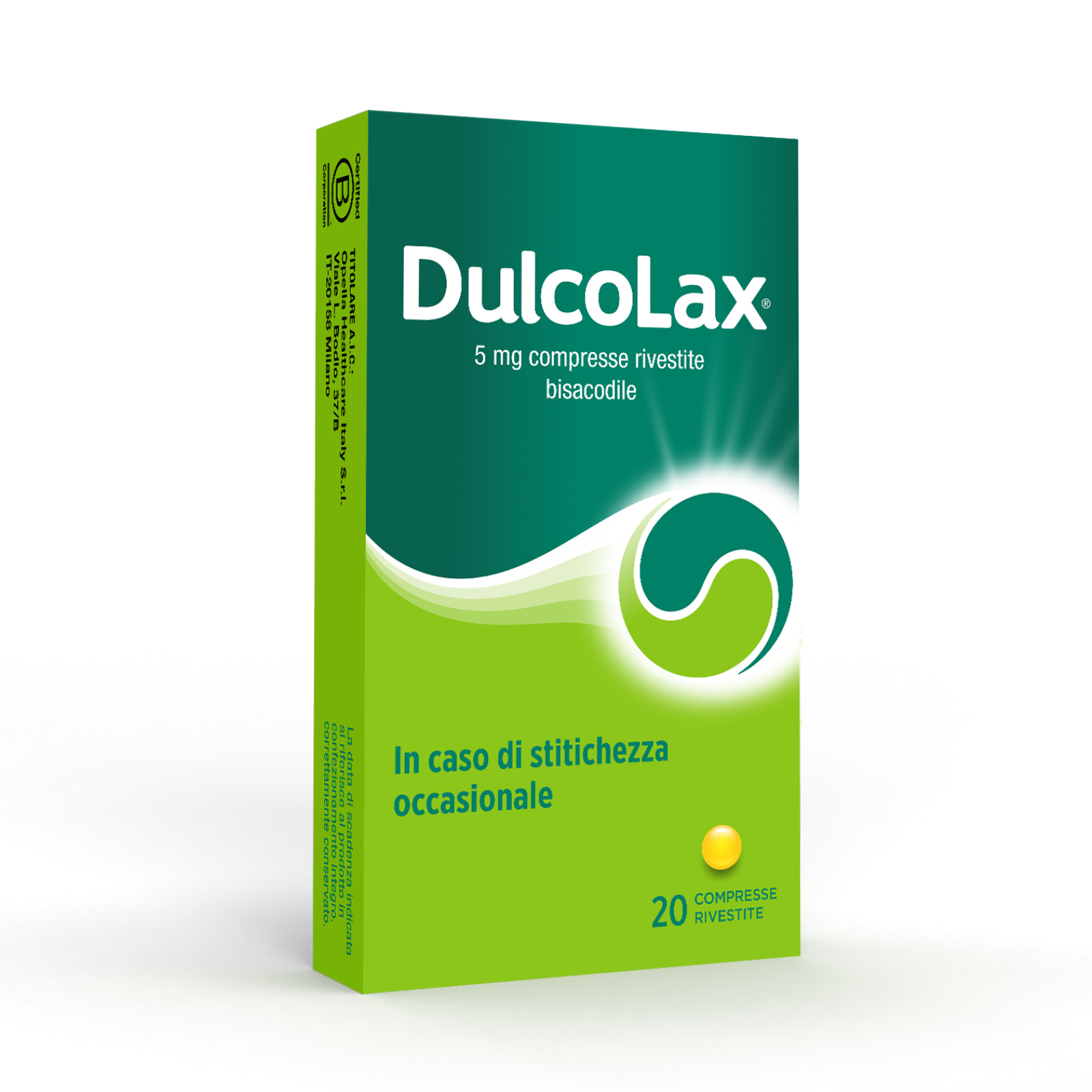 Dulcolax 5 mg - Lassativo Ad Azione Rapida Contro La Stitichezza Occasionale 20 Compresse Rivestite