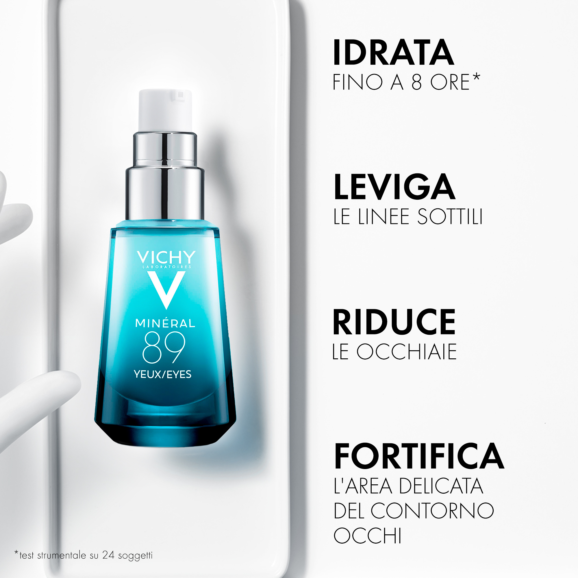 Vichy Minéral 89 Gel Occhi Fortificante e Idratante con Caffeina e Acido Ialuronico 15ml