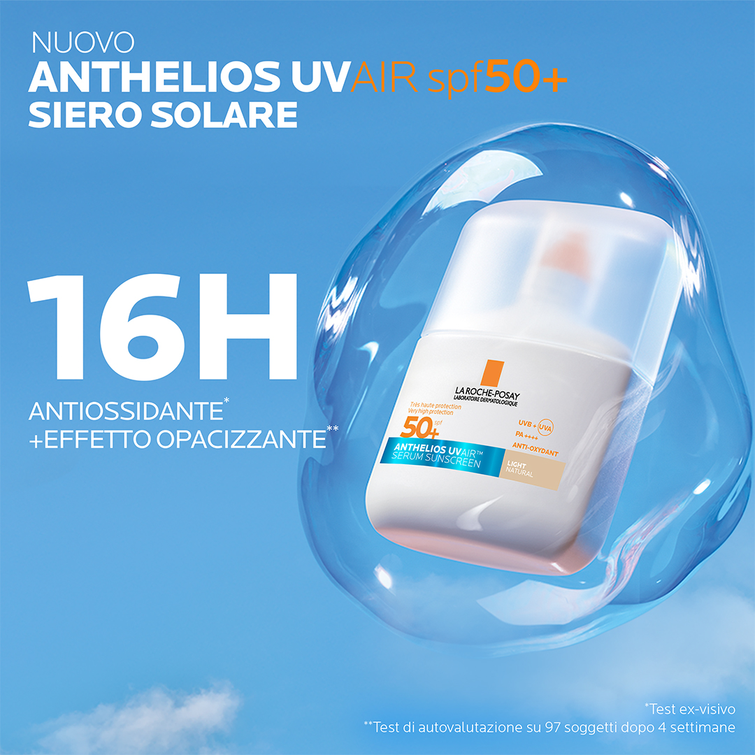 La Roche-Posay Anthelios Uvair Serum Sunscreen - Protezione Solare SPF50+ Viso 50 ml - Tonalità Chiara