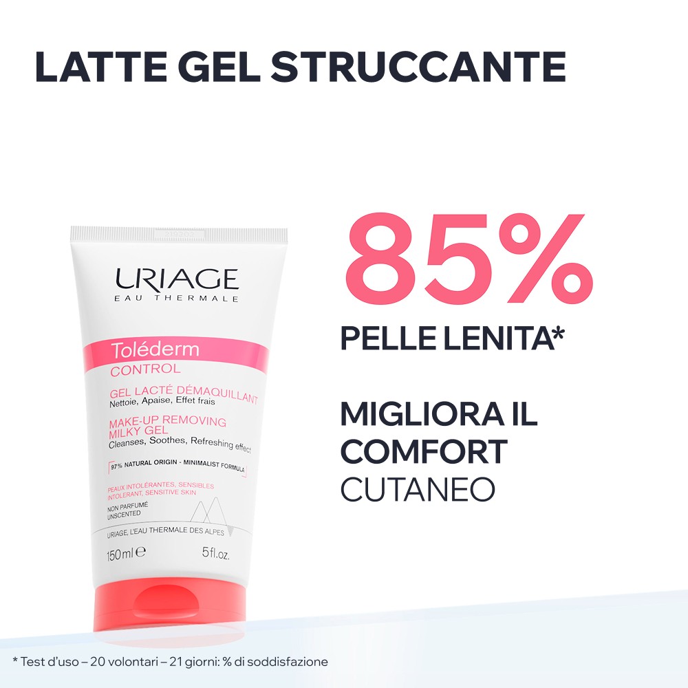 Uriage Toléderm Control - Latte Gel Struccante Viso Per Pelle Intollerante E Allergica 150 ml