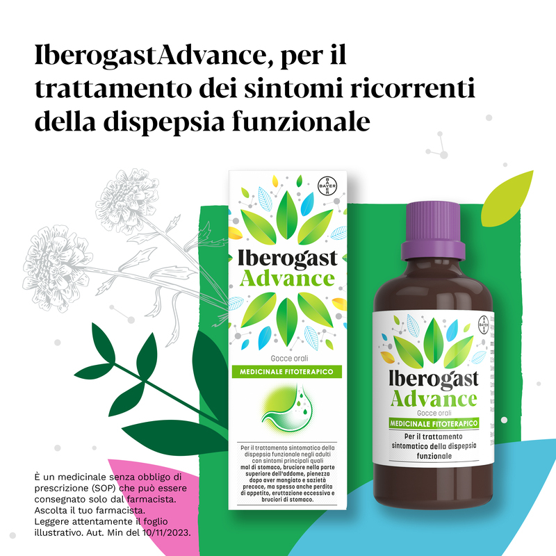 Iberogast Advance Medicinale Fitoterapico Per Il Trattamento Della Dispepsia Funzionale e Disturbi Gastrointestinali come Mal Di Stomaco, Gocce Orali, 100 ml