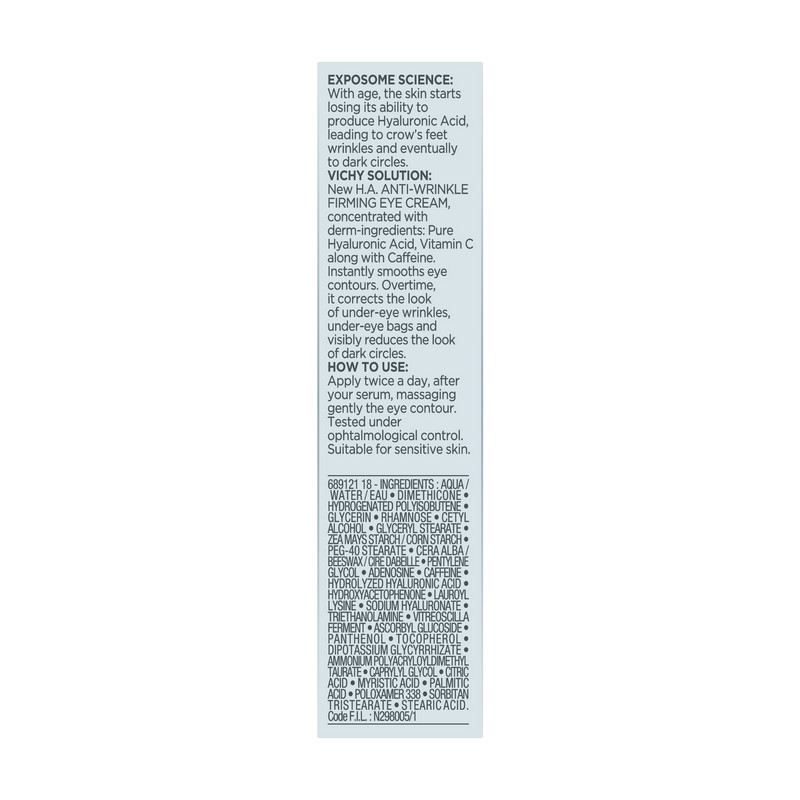 Vichy Liftactiv Hyaluronic Specialist H.A. Contorno Occhi Anti-rughe Rassodante e Rimpolante con acido ialuronico 15 ml